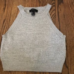 Knitted gray crop top